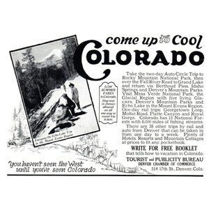 1924 Colorado Vacation Travel Tourism Vintage Print Ad Echo Lake Mt Evans Art